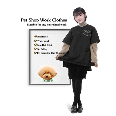 Barber Pet Shop Groomer Zipper Work Clothes Waterproof Anti-static Hair Smock Salon Clean Hairdresser Apron S/M/L/XL/3XL